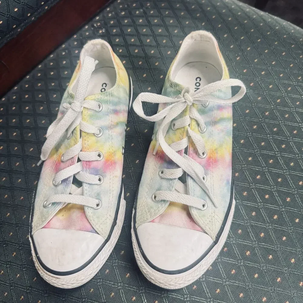 Converse All Star Junior Sneakers Pastel Tie Dye Size 3 girls tennis shoes low
